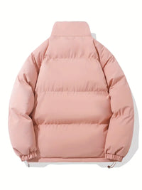 Zip-up quilted hooded jacket
