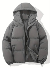 Zip-up quilted hooded jacket