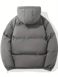 Zip-up quilted hooded jacket