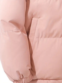 Zip-up quilted hooded jacket