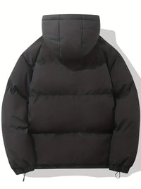 Zip-up quilted hooded jacket