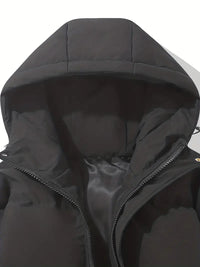 Zip-up quilted hooded jacket