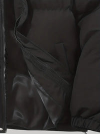 Zip-up quilted hooded jacket