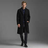Manteau slim pour homme, droit et longueur genou