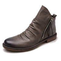 Bottines en cuir pour homme avec fermeture éclair latérale
