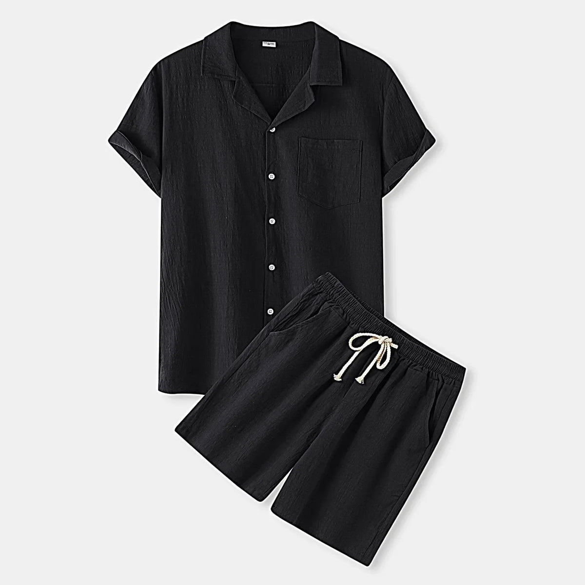 Men's linen set with a shirt and shorts