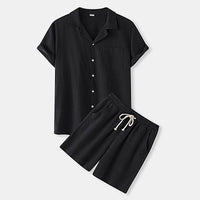 Men's linen set with a shirt and shorts