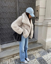 Giacca da donna in pelliccia sintetica