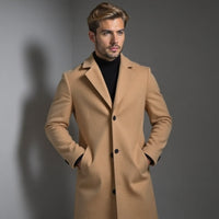 Manteau slim pour homme, droit et longueur genou
