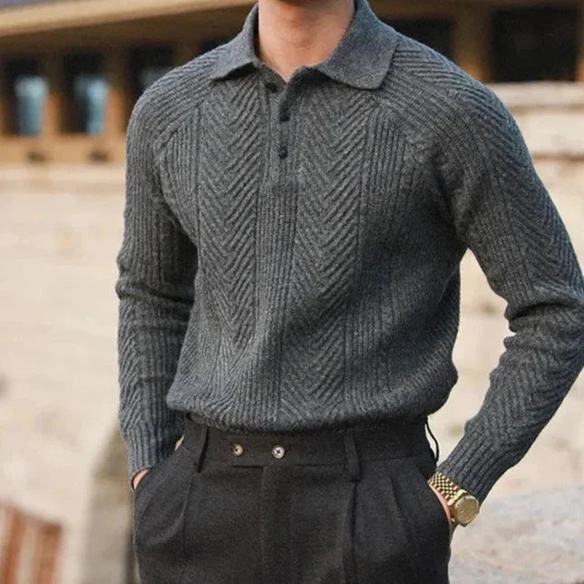 Pulover polo pentru bărbați, cu guler | Stil casual