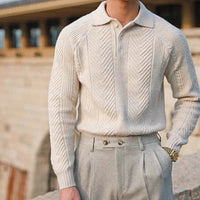 Pulover polo pentru bărbați, cu guler | Stil casual