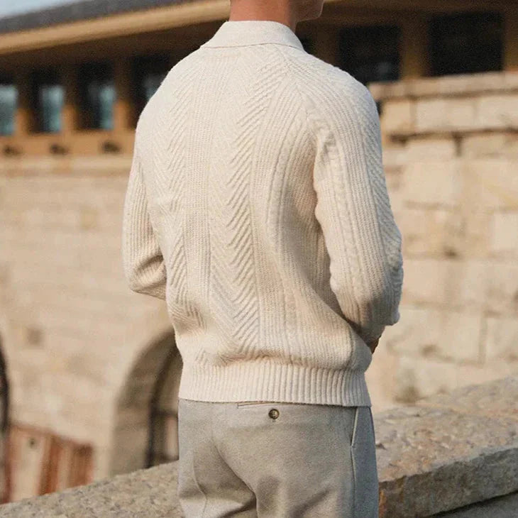 Pulover polo pentru bărbați, cu guler | Stil casual