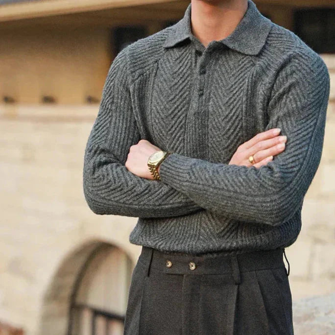Pulover polo pentru bărbați, cu guler | Stil casual