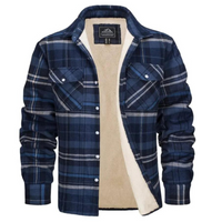 Giacca-camicia da uomo imbottita a quadri