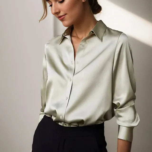 Blusa da donna a maniche lunghe con colletto