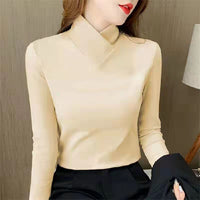 Maglione da donna | Top aderente a collo alto e maniche lunghe