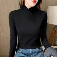 Maglione da donna | Top aderente a collo alto e maniche lunghe