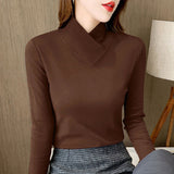 Maglione da donna | Top aderente a collo alto e maniche lunghe