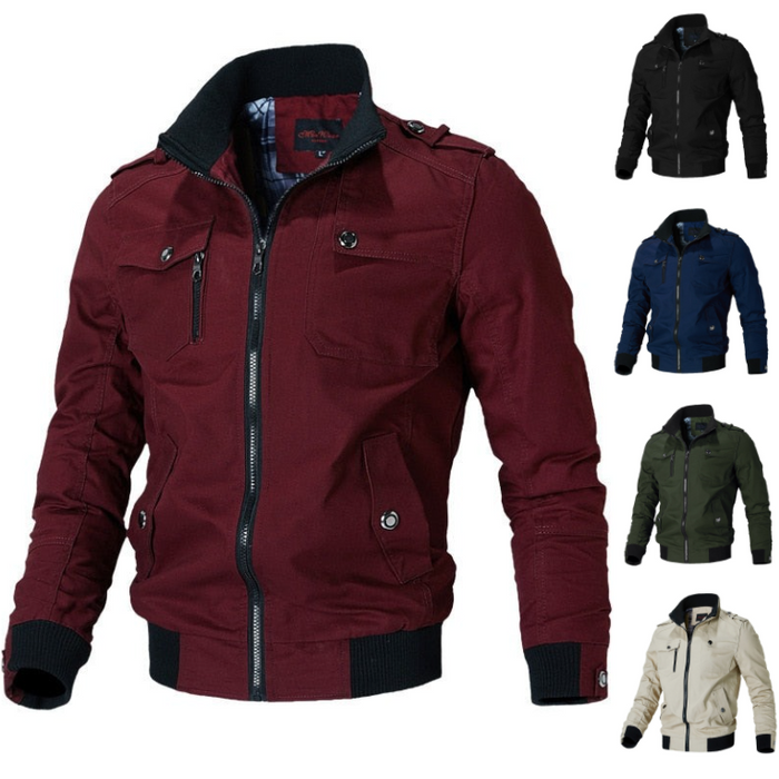 Blouson bomber d’été pour homme avec col montant et fermeture éclair