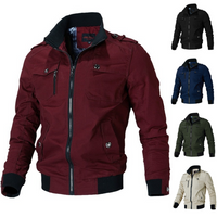 Blouson bomber d’été pour homme avec col montant et fermeture éclair