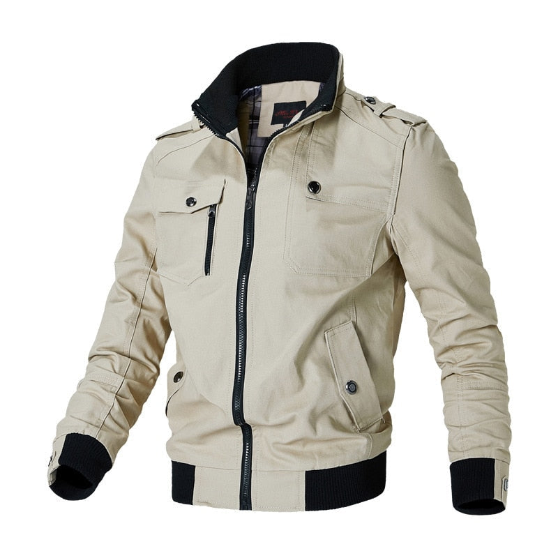 Blouson bomber d’été pour homme avec col montant et fermeture éclair