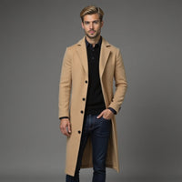 Manteau slim pour homme, droit et longueur genou