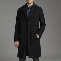 Manteau slim pour homme, droit et longueur genou