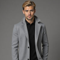 Manteau slim pour homme, droit et longueur genou