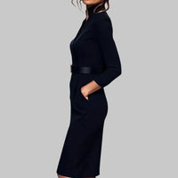 Robe midi fourreau pour femme avec ceinture