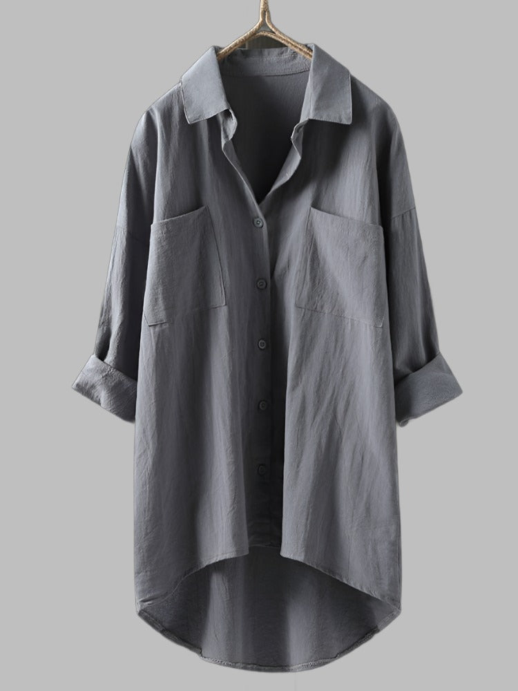 Chemise longue ample avec poches