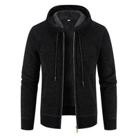 Men's zip-up hooded cardigan