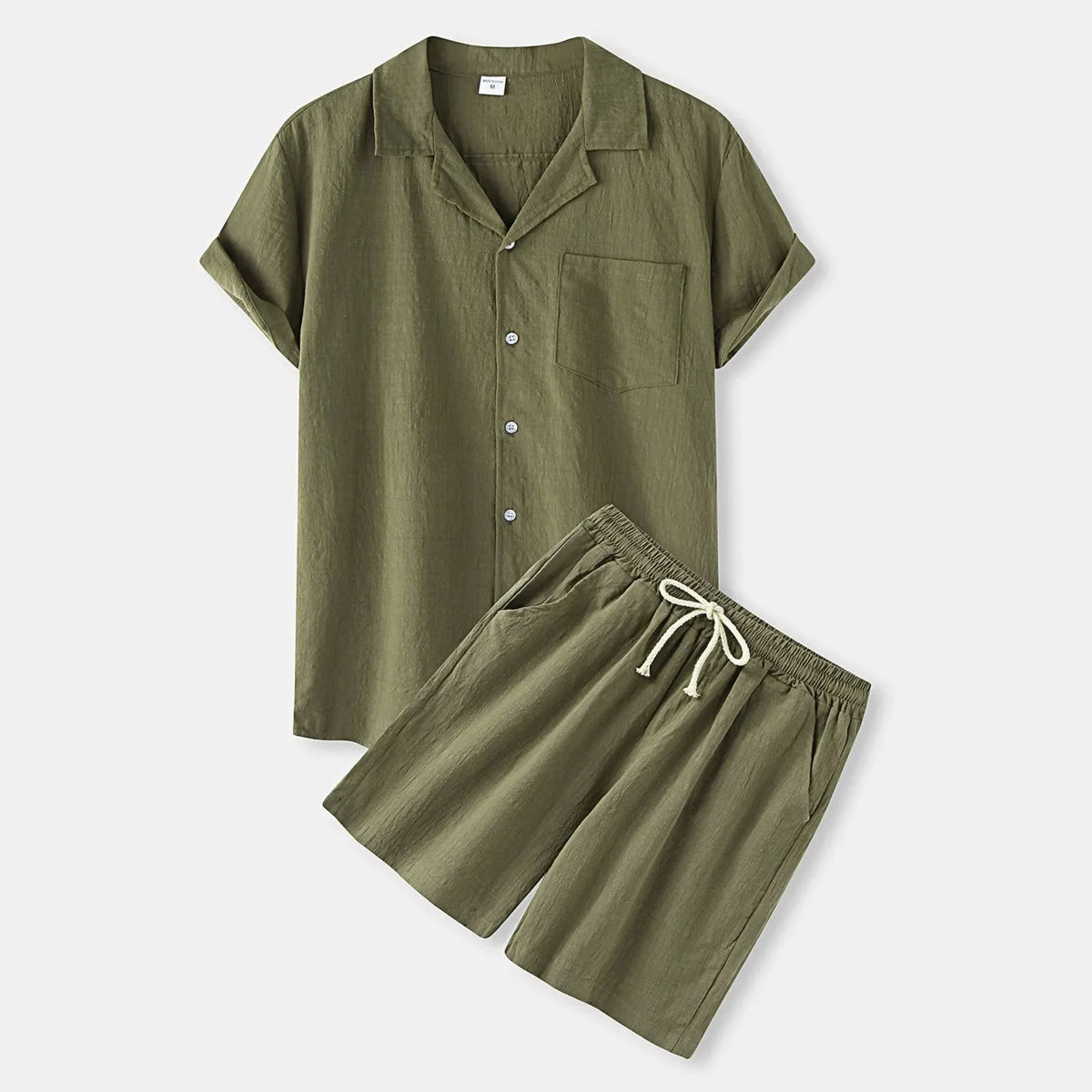 Men's linen set with a shirt and shorts