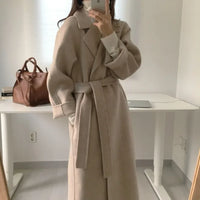 Płaszcz Zimowy Damski Długi Z Paskiem Oversize | Elegancki
