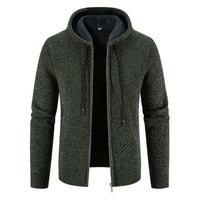 Men's zip-up hooded cardigan