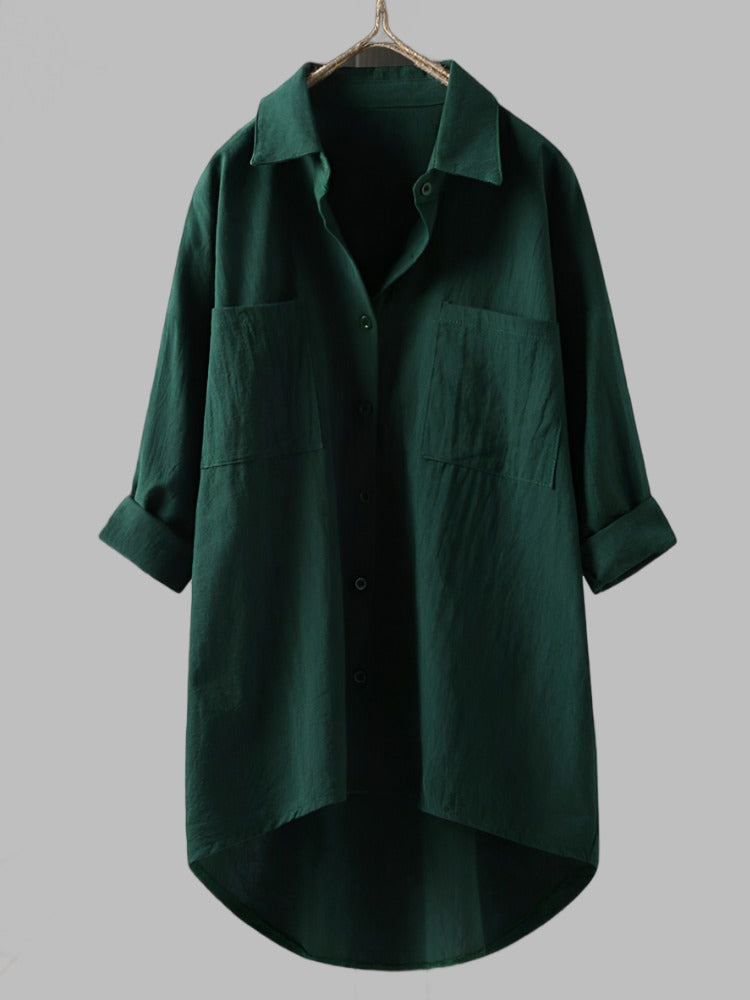 Chemise longue ample avec poches