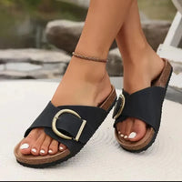 Sandales orthopédiques pour femme à enfiler avec grande boucle