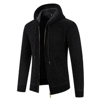 Men's zip-up hooded cardigan
