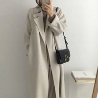 Płaszcz Zimowy Damski Długi Z Paskiem Oversize | Elegancki