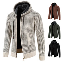 Men's zip-up hooded cardigan
