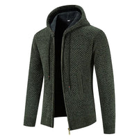 Men's zip-up hooded cardigan