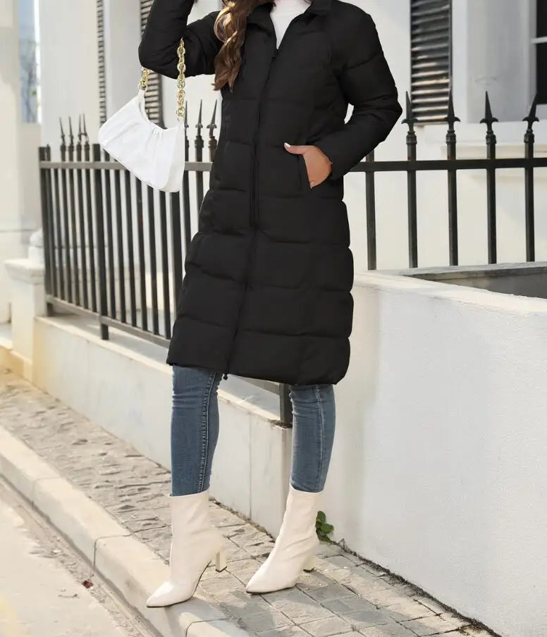 Γυναικείο χειμερινό παλτό | Μακρύ, ζεστό πουπουλένιο παλτό