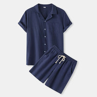 Men's linen set with a shirt and shorts