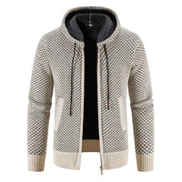 Men's zip-up hooded cardigan