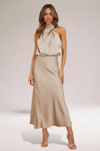 Women's Elegant Halter-Neck Maxi Dress