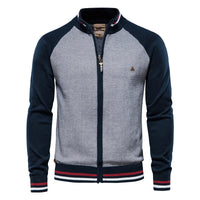 Cardigan da uomo con cerniera e collo alto