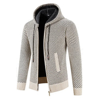 Men's zip-up hooded cardigan