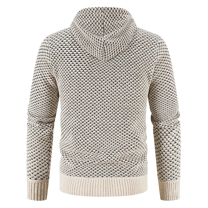 Men's zip-up hooded cardigan
