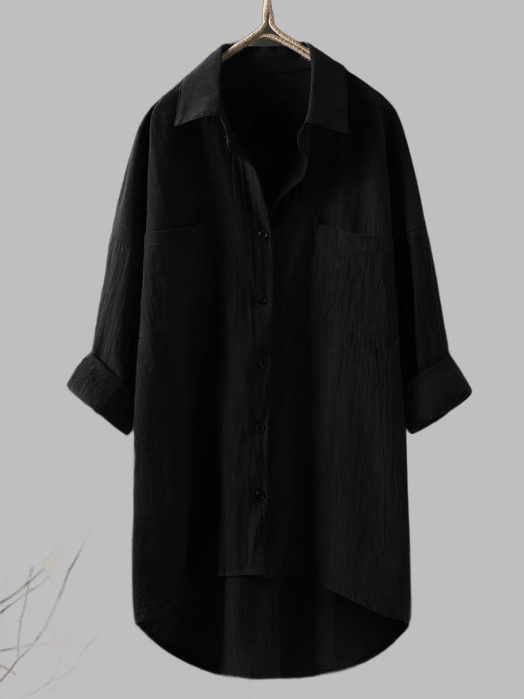 Chemise longue ample avec poches