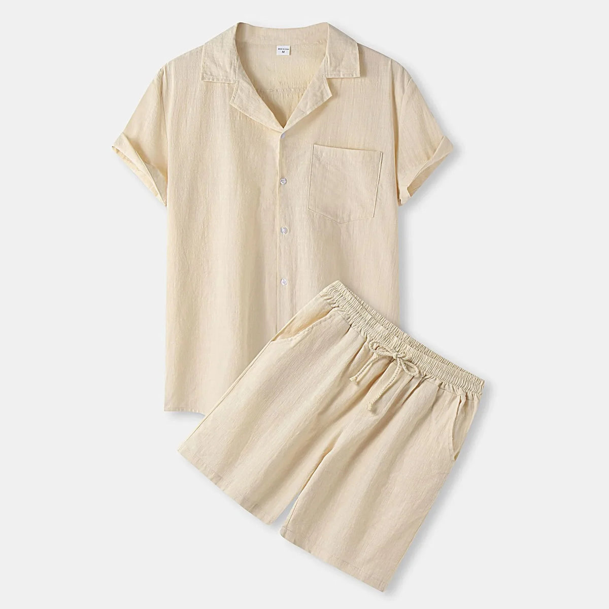 Men's linen set with a shirt and shorts