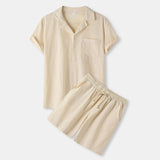 Men's linen set with a shirt and shorts